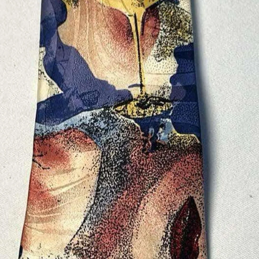 Vintage Bellissimo Abstract Marilyn Monroe Silk Neck‎ Tie Made in Italy MCM